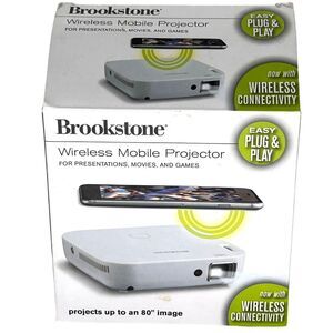 Brookstone 975362 Portable Wireless Mobile Projector HDMI WiFi Box Tested Works